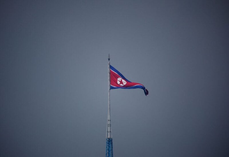 A North Korean flag flutters at the propaganda village of Gijungdong in North Korea, in this picture taken near the truce village of Panmunjom inside the demilitarized zone (DMZ) separating the two Koreas, South Korea, July 19, 2022. REUTERS/Kim Hong-Ji/Pool/File Photo
