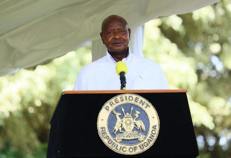 Ugandan President Yoweri Museveni attends a news conference following talks with Russian Foreign Minister Sergei Lavrov in Entebbe, Uganda July 26, 2022. Russian Foreign Ministry/Handout via REUTERS