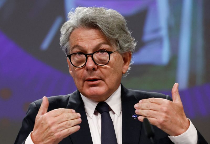 European Internal Market Commissioner Thierry Breton speaks at a news conference in Brussels, Belgium, September 19, 2022. REUTERS