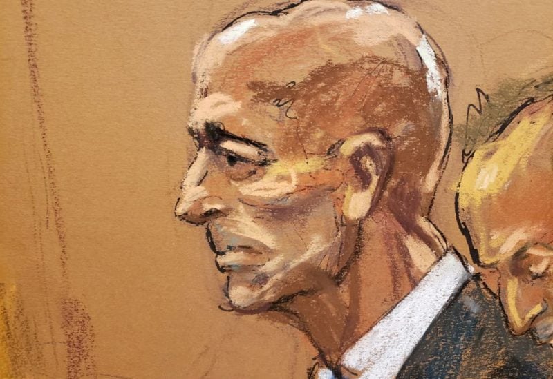 FILE PHOTO - Tom Barrack watches jury selection in a courtroom sketch in New York City, U.S. September 19, 2022. REUTERS/Jane Rosenberg