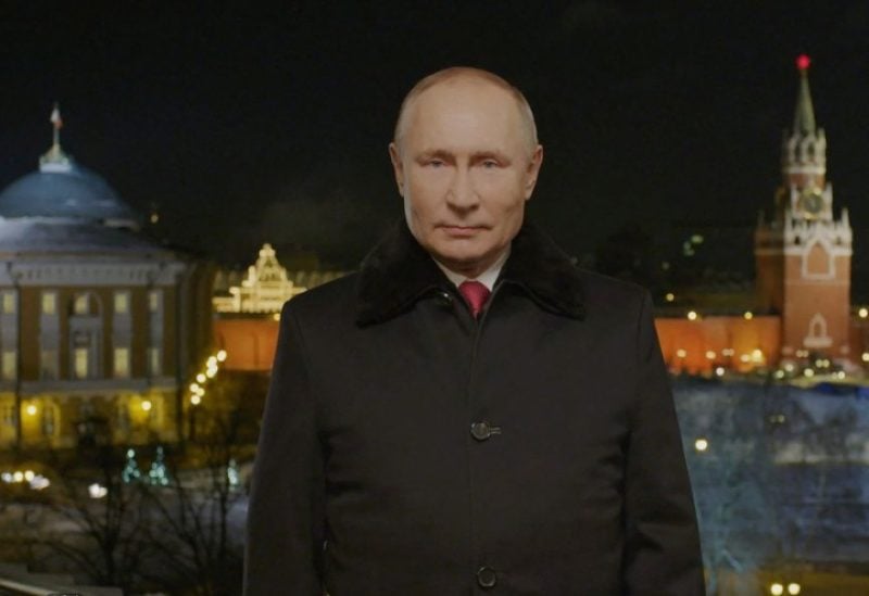 Russian President Vladimir Putin makes his annual New Year address to the nation in Moscow, Russia December 31, 2021. Kremlin.ru/via REUTERS