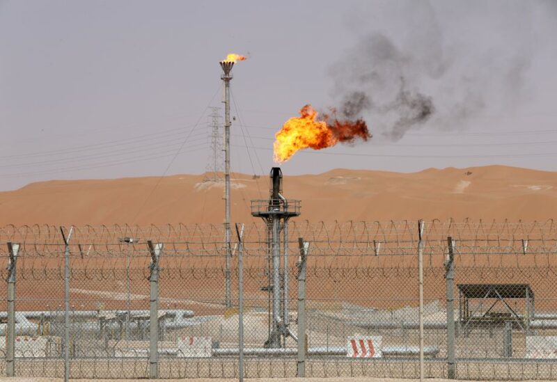 Flames are seen at the production facility of Saudi Aramco's Shaybah oilfield in the Empty Quarter, Saudi Arabia May 22, 2018. REUTERS/Ahmed Jadallah/File Photo