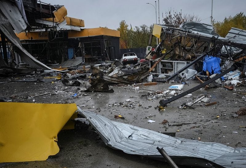 A view shows a gas station destroyed by yesterday's Russian military strike, as Russia's attack on Ukraine continues in Dnipro October 26, 2022. REUTERS/Mykola Synelnykov