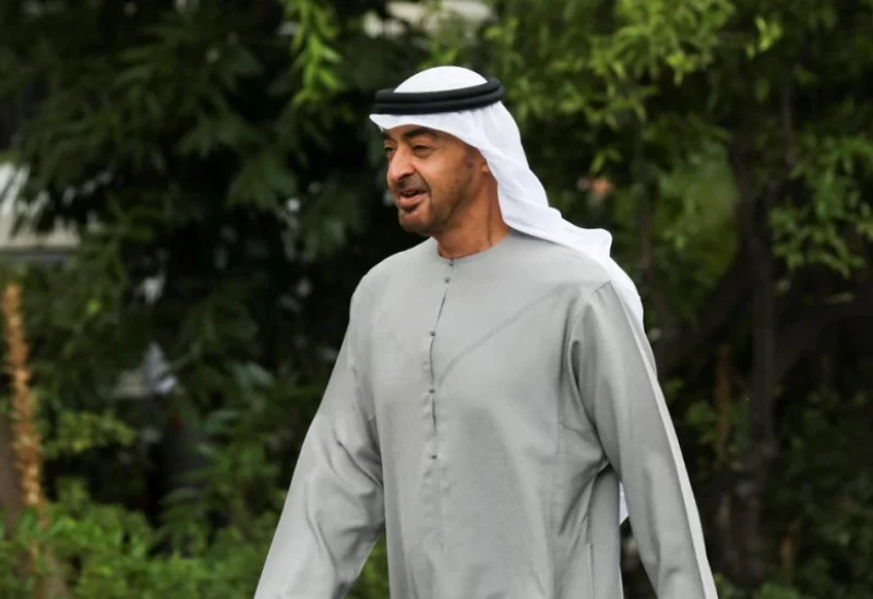 United Arab Emirates President Sheikh Mohamed bin Zayed Al-Nahyan walks to meet with Greek Prime Minister Kyriakos Mitsotakis(not seen) at the Maximos Mansion in Athens, Greece, August 25, 2022. REUTERS