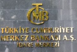 A logo of Turkey's Central Bank is pictured at the entrance of its headquarters in Ankara, Turkey October 15, 2021. REUTERS