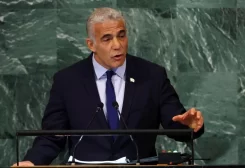 Prime Minister of Israel Yair Lapid addresses the 77th Session of the United Nations General Assembly at U.N. Headquarters in New York City, U.S., September 22, 2022. REUTERS