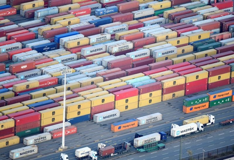 Containers are seen at a terminal in the port of Hamburg, Germany November 14, 2019. REUTERS/Fabian Bimmer/File Photo