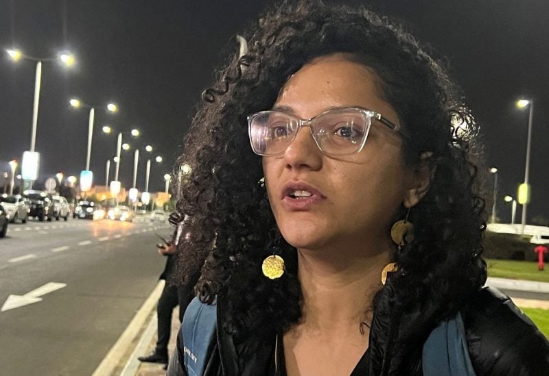 Sanaa Seif, sister of jailed Egyptian activist Alaa Abdel Fattah, speaks to Reuters upon her arrival to press for his release during COP27, at the Red Sea resort in Sharm El-Sheikh, Egypt, November 7, 2022. REUTERS/Mohamed Abd El Ghany