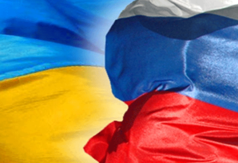 Russian, Ukrainian flags