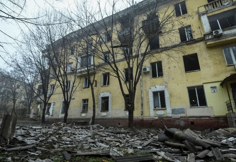 A view shows an apartment building destroyed by a Russian military strike, as Russia's attack on Ukraine continues, in Dnipro, Ukraine November 17, 2022. REUTERS/Mykola Synelnykov