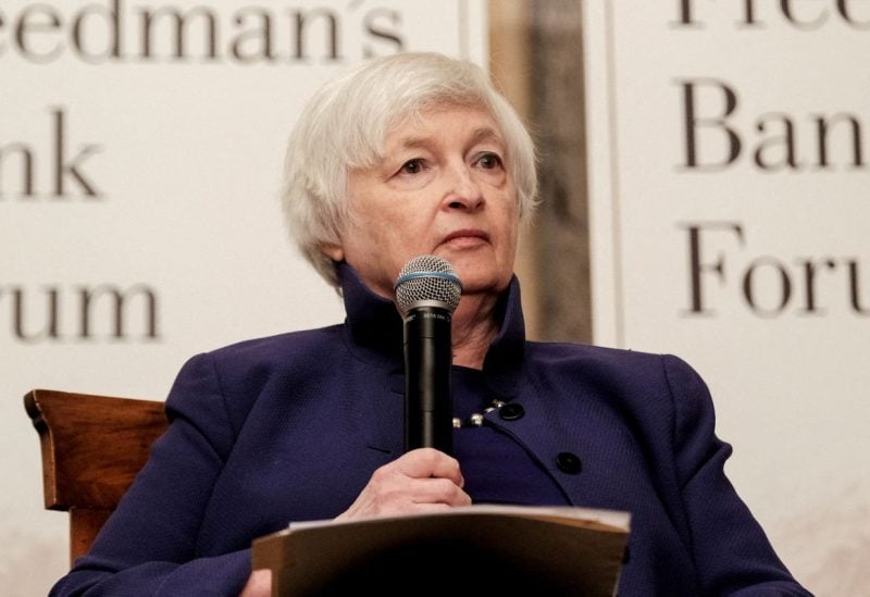 U.S. Treasury Secretary Janet Yellen participates in a discussion at the annual Freedman's Bank Forum at the Treasury Department in Washington, U.S., October 4, 2022. REUTERS/Michael A. McCoy