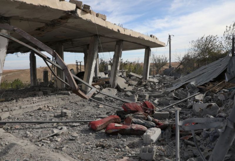 A view shows the aftermath after Turkish warplanes carried out air strikes, in Derik countryside, Syria November 21, 2022. REUTERS/Orhan Qereman