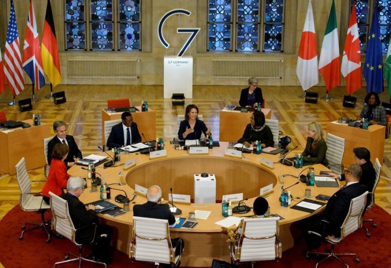 German Foreign Minister Annalena Baerbock, Ghana's Foreign Minister Shirley Ayorkor Botchwey, Canadian Foreign Minister Melanie Joly, Japanese Foreign Minister Yoshimasa Hayashi, British Secretary for Foreign Affairs James Cleverly, the Deputy Chairperson for the African Union Commission Monique Nsanzabaganwa, the High Representative of the European Union for Foreign Affairs and Security Policy Josep Borrell, French Foreign Minister Catherine Colonna, U.S. Secretary of State Antony Blinken and Kenya's Foreign and Diaspora Affairs Cabinet Secretary Alfred Mutua attend a working session at a G7 Foreign Ministers Meeting, at the City Hall in Muenster, Germany November 4, 2022. Bernd Lauter/Pool via REUTERS