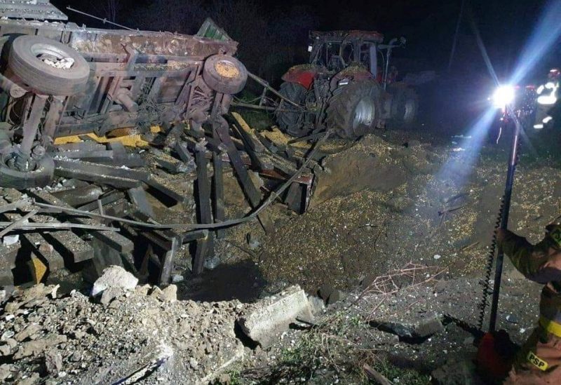 A view shows damages after an explosion in Przewodow, a village in eastern Poland near the border with Ukraine, in this image obtained from social media by Reuters released on November 15, 2022. /via REUTERS