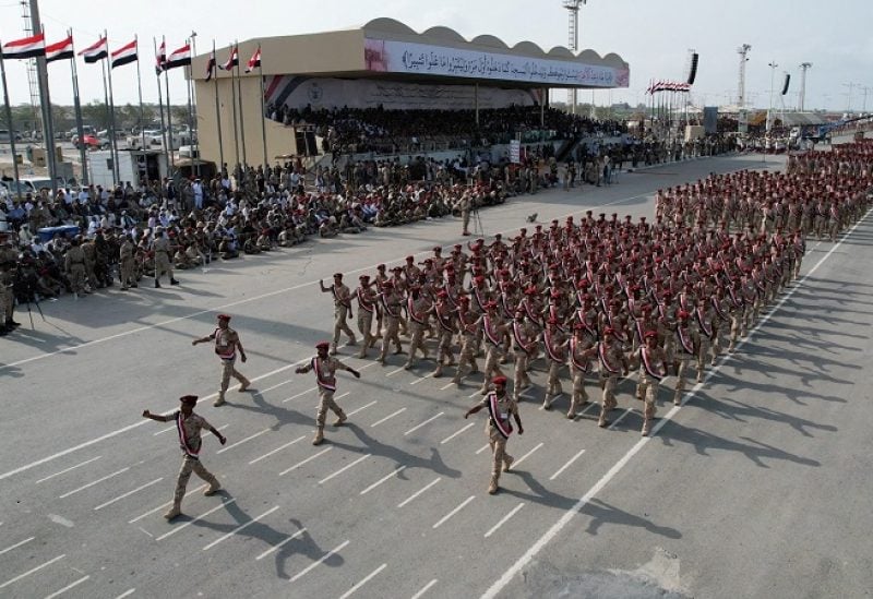 FILE PHOTO: Members of Houthi military forces parade in the Red Sea port city of Hodeida, Yemen September 1, 2022. Houthi Military Media/Handout via REUTERS ATTENTION EDITORS - THIS IMAGE HAS BEEN SUPPLIED BY A THIRD PARTY./File Photo