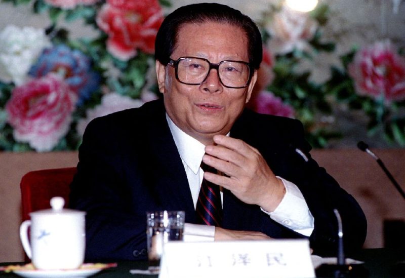 China's President Jiang Zemin gestures during his press conference in Beijing, China, September 2, 1994. REUTERS/Will Burgess/File Photo