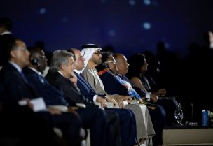 United Arab Emirates' President Sheikh Mohammed bin Zayed al-Nahyan attends the Cop27 summit at Sharm el-Sheikh, Egypt, November 7, 2022. UAE Presidential Court/Handout via REUTERS ATTENTION EDITORS - THIS PICTURE WAS PROVIDED BY A THIRD PARTY. NO RESALES. NO ARCHIVES.
