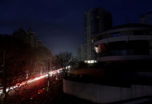 A view shows apartment buildings without electricity during a power outage after critical civil infrastructure was hit by Russian drone attacks, as Russia's invasion of Ukraine continues, in Odesa, Ukraine December 10, 2022. REUTERS/Serhii Smolientsev