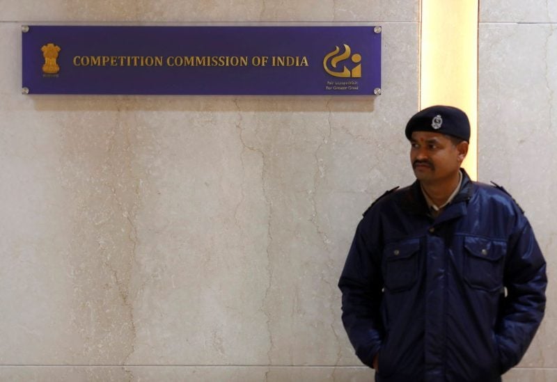 A security guard stands outside the Competition Commission of India (CCI) headquarters in New Delhi, India, January 13, 2020. REUTERS/Adnan Abidi/File Photo