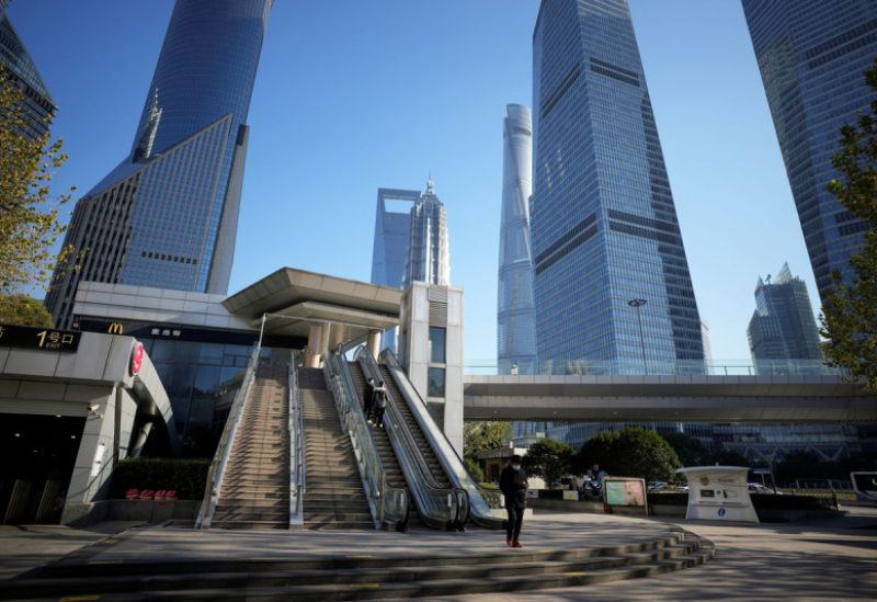 An empty area is pictured in Lujiazui financial district, as coronavirus disease (COVID-19) outbreaks continue in Shanghai, China, December 19, 2022. REUTERS/Aly Song