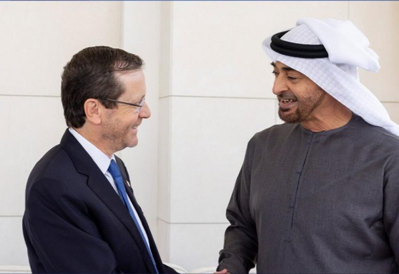 President of the United Arab Emirates Sheikh Mohamed bin Zayed Al Nahyan has met with President of Israel Isaac Herzog who is on a working visit to the UAE to participate in the Abu Dhabi Space Debate. (Supplied: WAM)