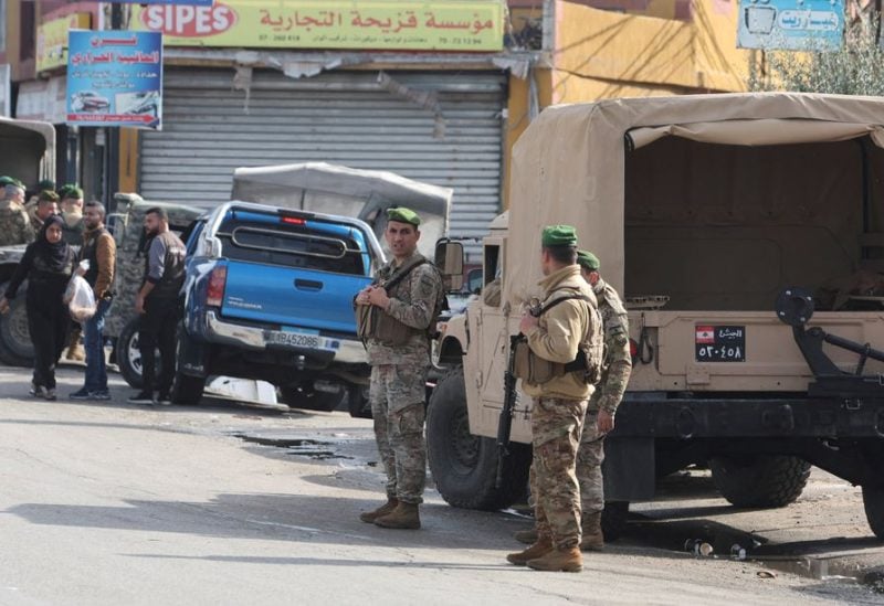 Lebanese army members secure the area in Al-Aqbiya in southern Lebanon December 15, 2022. REUTERS/Aziz Taher