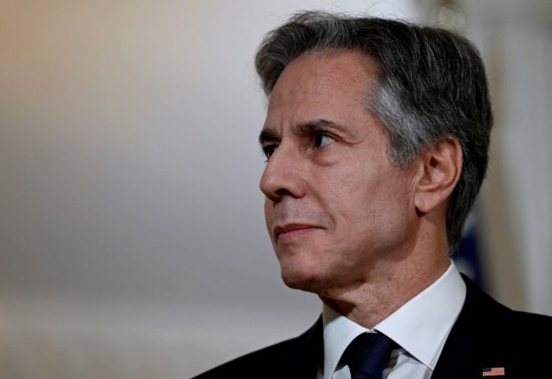 U.S. Secretary of State Antony Blinken listens to Mexican Foreign Secretary Marcelo Ebrard speak in the Treaty Room of the State Department in Washington, DC, U.S. December 16, 2022. Olivier Douliery/Pool via REUTERS