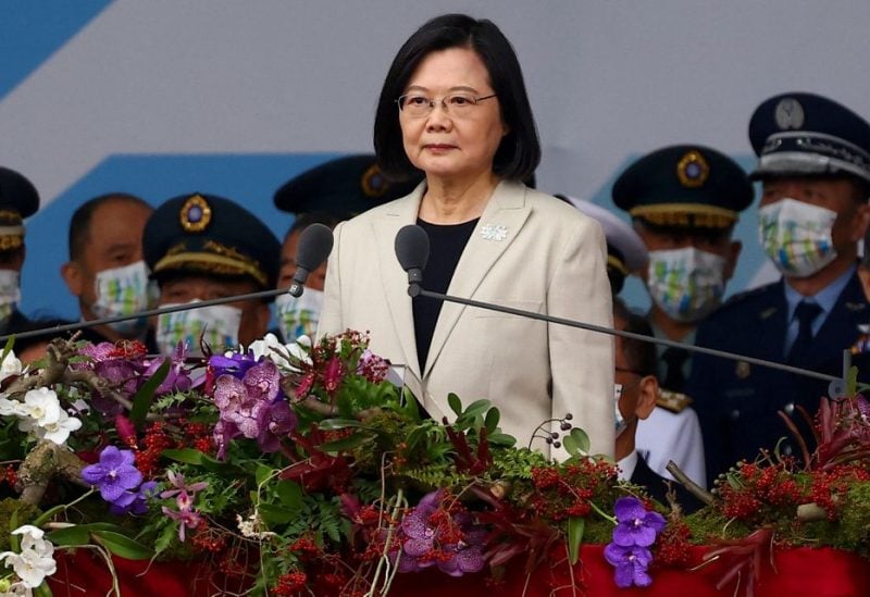 Taiwan's President Tsai Ing-wen gives a speech on National Day in Taipei, Taiwan, October 10, 2022. REUTERS/Ann Wang
