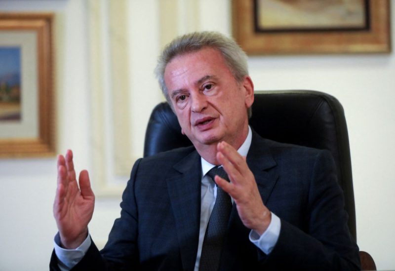 Lebanon's Central Bank Governor Riad Salameh speaks during an interview for Reuters Next conference, in Beirut, Lebanon November 23, 2021. REUTERS/Mohamed Azakir/File Photo