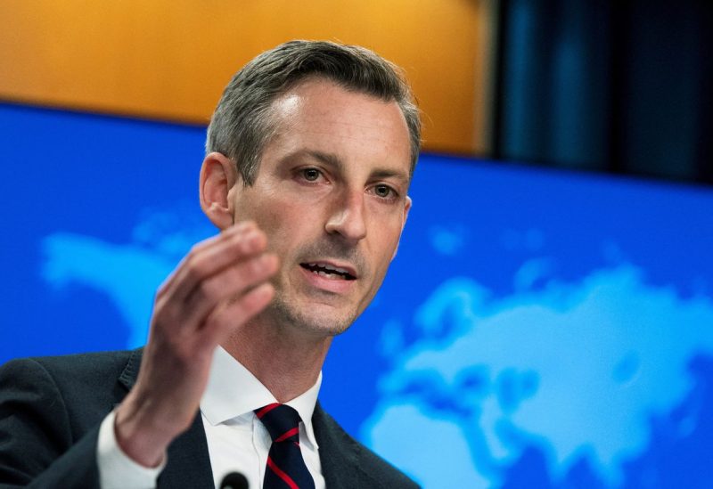 U.S. State Department spokesperson Ned Price speaks during a news conference in Washington, U.S. March 10, 2022. Manuel Balce Ceneta/Pool via REUTERS