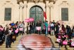 People gather outside the Auberge de Castille, the office of the Prime Minister, to protest against government plans to introduce a law that they view as opening the door to abortion in the only European Union country which does not permit it under any circumstances, in Valletta, Malta December 4, 2022 - REUTERS