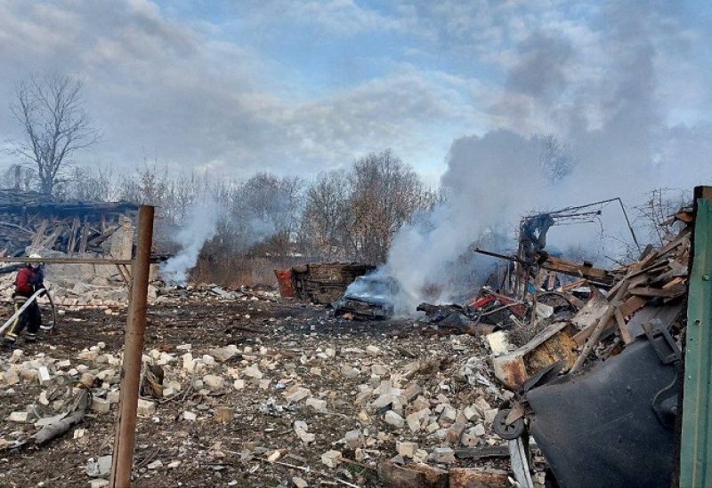 Rescuers work at a site of private houses heavily damaged by a Russian missile strike, amid Russia's attack on Ukraine, in Kyiv, Ukraine December 29, 2022. Ukrainian Presidential aide Kyrylo Tymoshenko via Telegram/Handout via REUTERS ATTENTION EDITORS - THIS IMAGE HAS BEEN SUPPLIED BY A THIRD PARTY. NO RESALES. NO ARCHIVES. MANDATORY CREDIT.