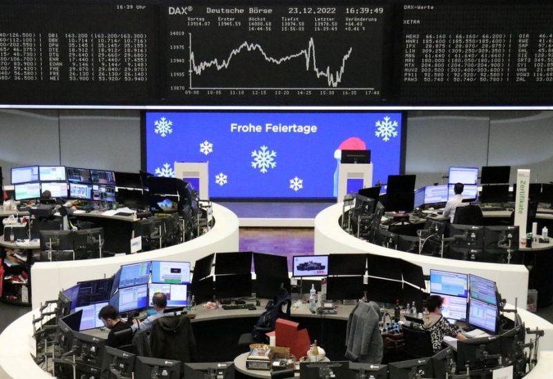 The German share price index DAX graph is pictured at the stock exchange in Frankfurt, Germany, December 23, 2022. REUTERS/Staff