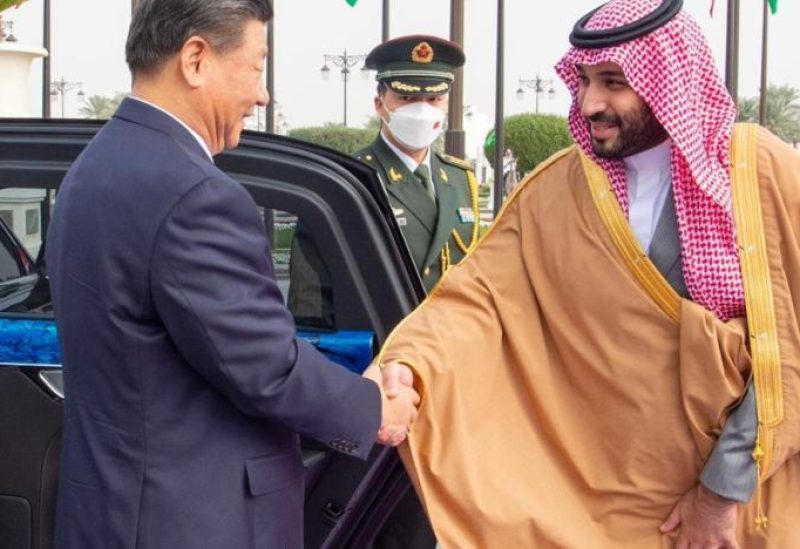 China's president us greeted by Saudi Crown Prince Mohammed bin Salman