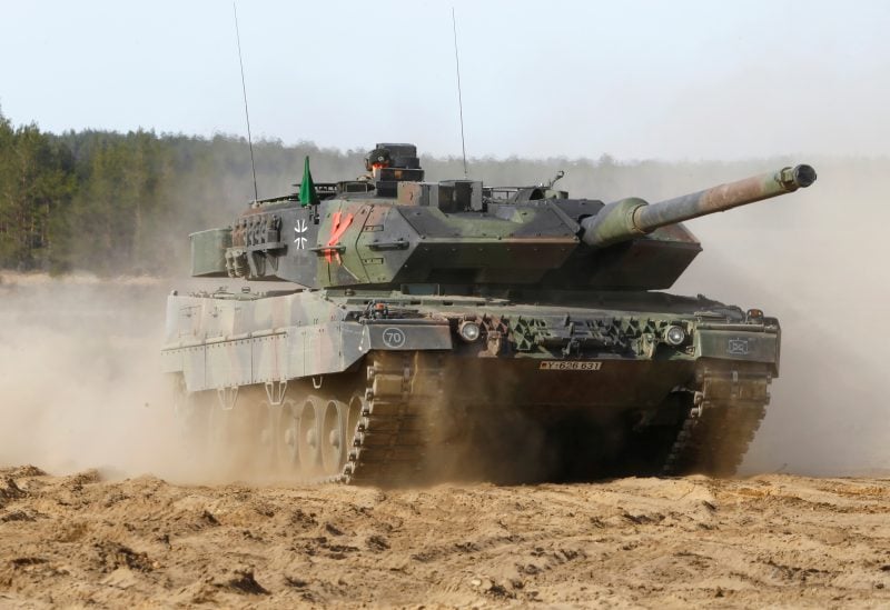 German army battle tank Leopard 2 returns after NATO enchanced Forward Presence Battle Group Lithuania exercise in Pabrade military training field, Lithuania, May 17, 2017. REUTERS/Ints Kalnins