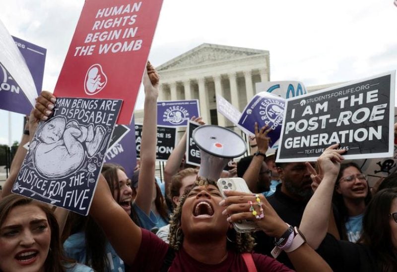 Anti-abortion demonstrators celebrate outside the United States Supreme Court as the court rules in the Dobbs v Women’s Health Organization abortion case, overturning the landmark Roe v Wade abortion decision in Washington, June 24, 2022....MORE