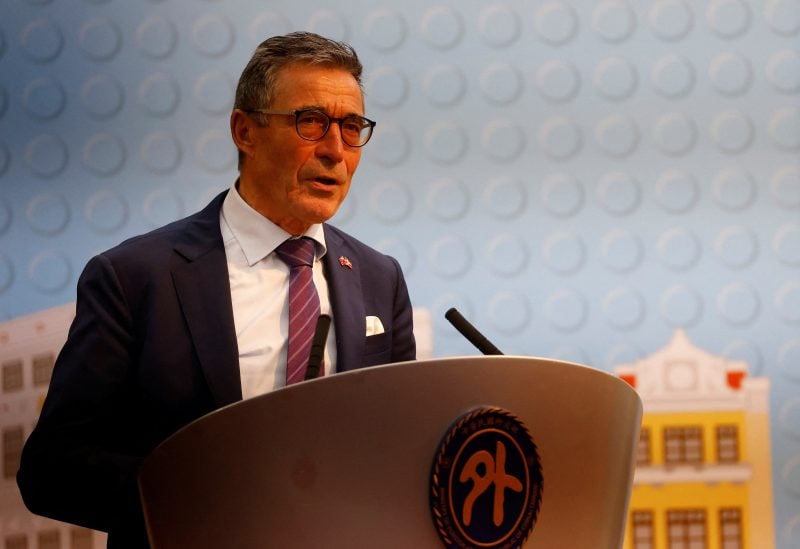 Former NATO Secretary-General Anders Fogh Rasmussen speaks to the media at a press event in Taipei, Taiwan, January 5, 2023. REUTERS/Ann Wang