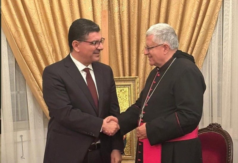 Sheikh Bahaa Al-Hariri and Archbishop of the Maronite Diocese of Cyprus, Bishop Salim Sfeir