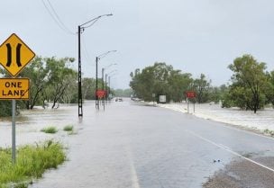A view of flooding in Fitzroy Crossing, Australia January 3, 2023 in this picture obtained from social media. Callum Lamond/via REUTERS