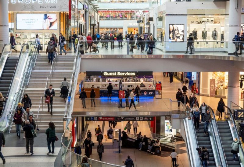 People shop at the Eaton Centre in Toronto, Ontario, Canada November 22, 2022. REUTERS