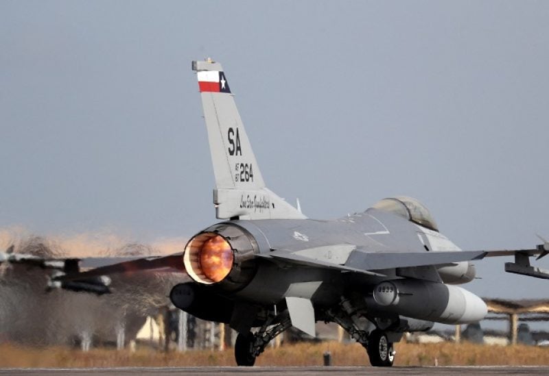 FILE PHOTO: A U.S. Air Force F-16 jet fighter takes off from an airbase during CRUZEX, a multinational air exercise hosted by the Brazilian Air Force, in Natal, Brazil November 21, 2018. REUTERS/Paulo Whitaker/File Photo