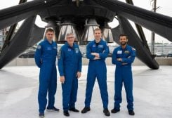 (From left) Andrey Fedyaev, Stephen Bowen, William Hoburg, and Sultan Al Neyadi, the members of Crew 6 mission