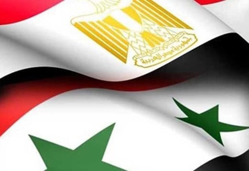 Flags of Syria and Egypt