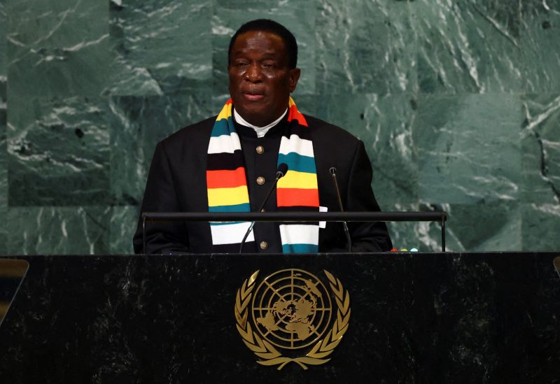 President of Zimbabwe Emmerson Dambudzo Mnangagwa addresses the 77th Session of the United Nations General Assembly at U.N. Headquarters in New York City, U.S., September 22, 2022. REUTERS/Mike Segar