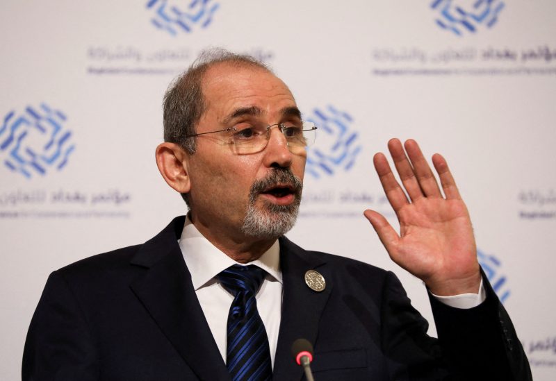 Jordanian Foreign Minister Ayman Safadi takes part in a news conference at the Dead Sea, Jordan December 20, 2022. REUTERS/Alaa Al Sukhni/File Photo