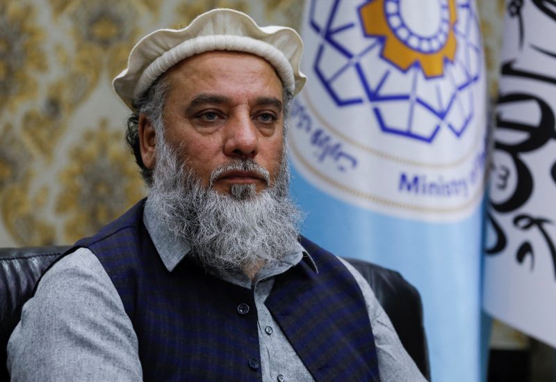 Nooruddin Azizi, acting Afghan Minster of Commerce and Industry, speaks during an interview with Reuters in Kabul, Afghanistan, February 22, 2023. REUTERS/Ali Khara