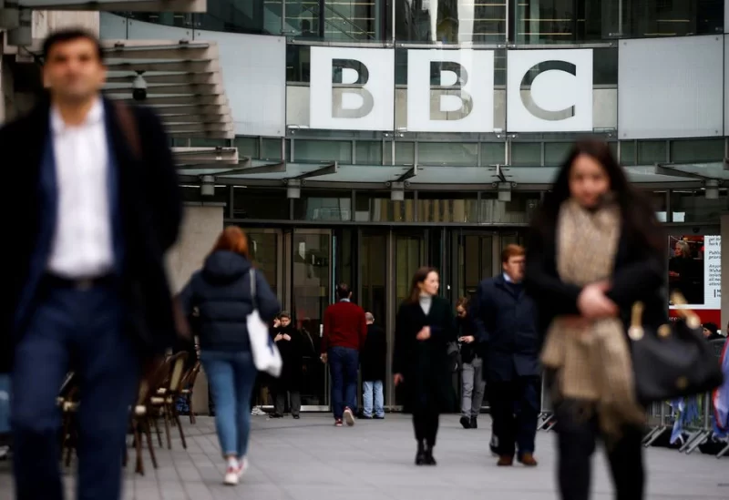 A BBC logo at Broadcasting House in London, Britain January 29, 2020. REUTERS