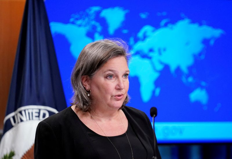 U.S. State Department Under Secretary for Public Affairs Victoria Nuland speaks during a briefing at the State Department in Washington, U.S., January 27, 2022. Susan Walsh/Pool via REUTERS/File Photo