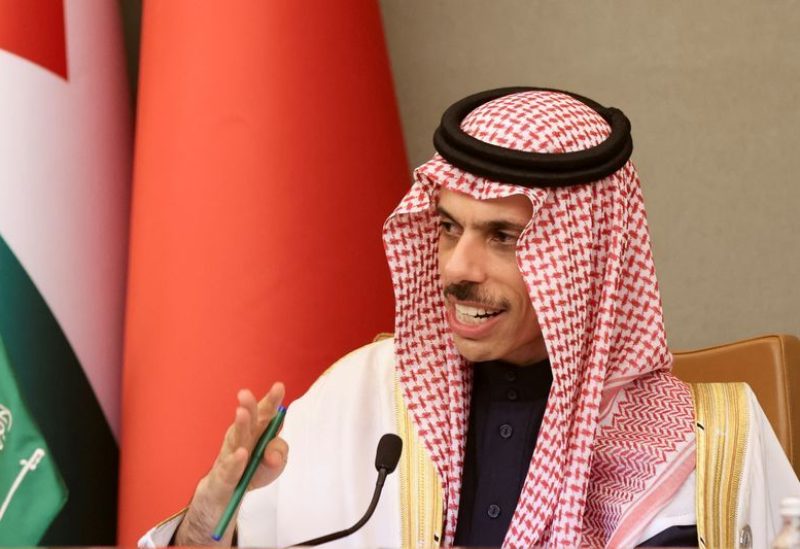 Saudi Minister of Foreign Affairs Prince Faisal bin Farhan Al-Saud attends a news conference at the Arab Gulf Summit in Riyadh, Saudi Arabia, December 9, 2022. REUTERS/Ahmed Yosri