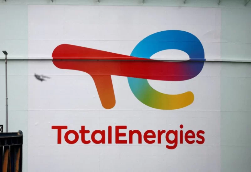 The logo of French oil and gas company TotalEnergies is seen on an oil tank at TotalEnergies fuel depot in Mardyck near Dunkirk, France, January 16, 2023. REUTERS